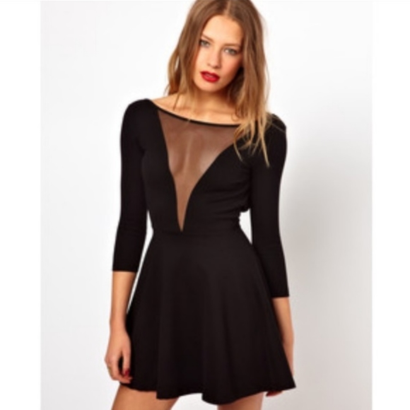 Mesh cutout skater dress - Picture 3 of 3
